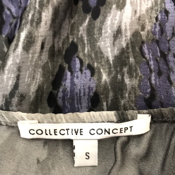Collective Concept Women’s Gray & Purple One Shoulder Blouse Mini Dress Size 6 - Picture 7 of 8